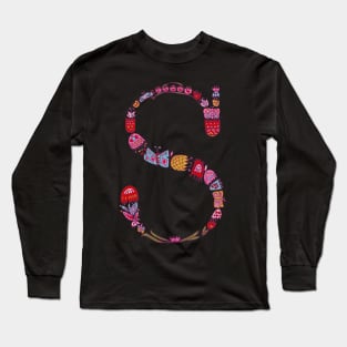 Folksy Letter S Long Sleeve T-Shirt